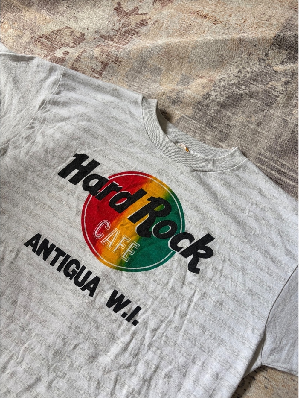 Hard Rock Cafe Antigua striped vintage tee shirt white XL